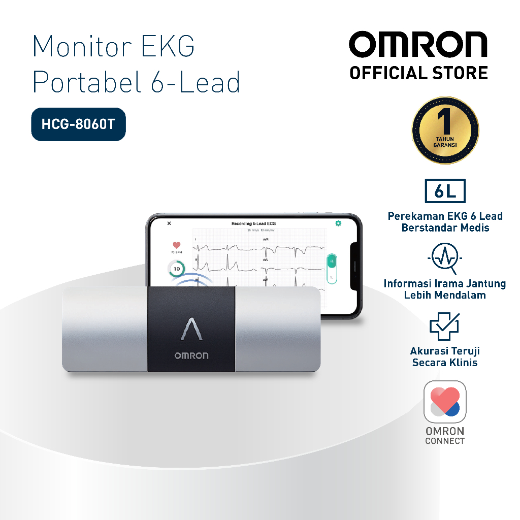 Jual Alat Pemantau Jantung OMRON Portable 6-Lead ECG Monitor HCG-8060T | Shopee Indonesia