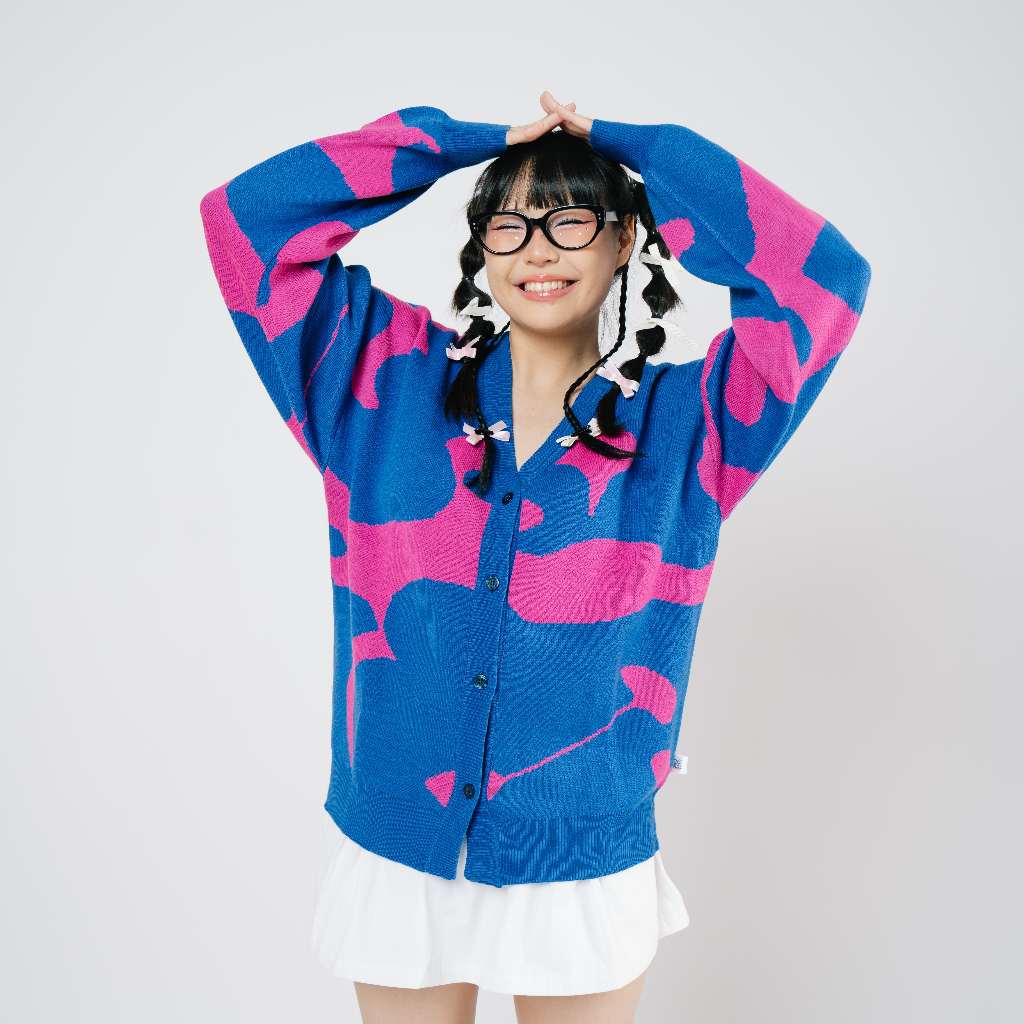 Jual Gurls Club Oversized Cardigan Knitwear Sweater - Stormy Fushia | Shopee Indonesia