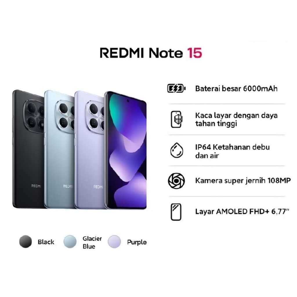 Redmi Note 15 4G 8/128 Garansi 15 Bulan