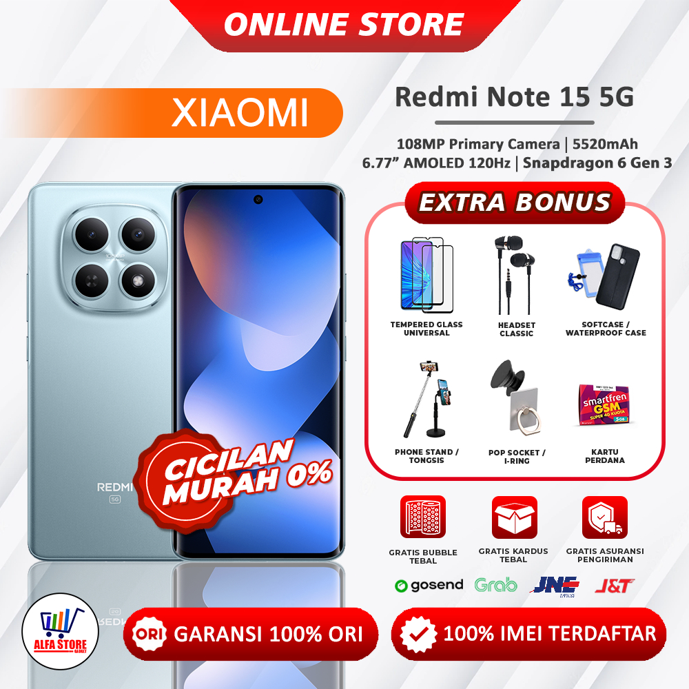 Xiaomi Redmi Note 15 5G Ram 6/128GB Ram 8/256GB Ram 12/512GB Note 15 4G Ram 6/128GB Ram 8/128GB Ram 8/256GB Redmi Note 15 Garansi Resmi
