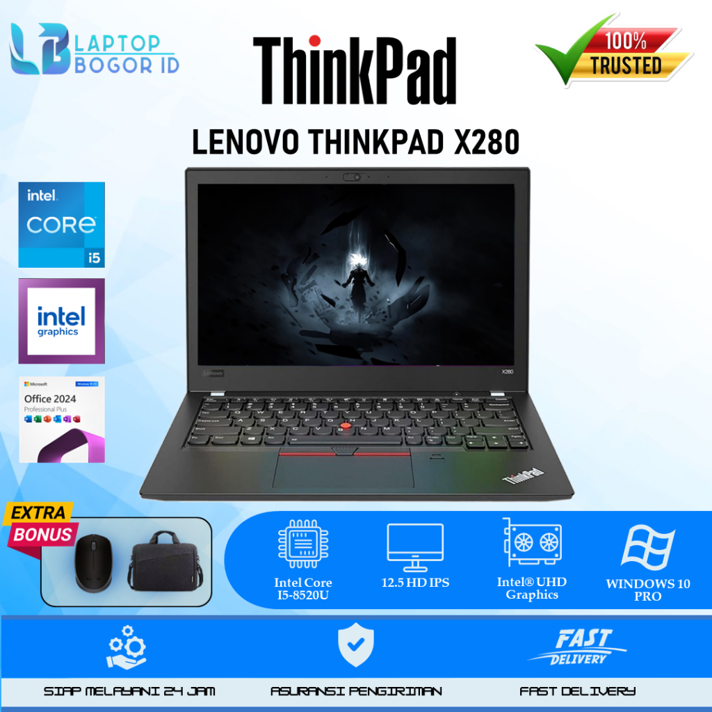 Laptop Lenovo Thinkpad X280 Intel Core i7 Gen 8 Ram 16GB SSD 512GB 12.5 FHD Touchscreen Windows 10 Ori