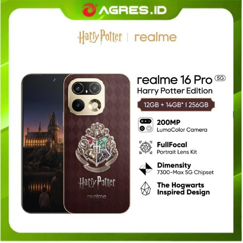 Jual realme 16 Pro 5G Harry Potter Edition - 12GB/256GB - 200MP LumaColorCamera - Golden Focal Portrait Camera - Dimensity 7300-Max 5G Chipset | Shopee Indonesia