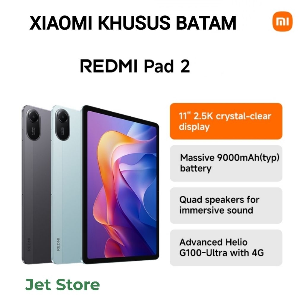 Xiaomi Redmi Pad 2 4/128GB Wifi & 6/128GB 4/256GB 4G Original Tablet Garansi RESMI Redmi pad2