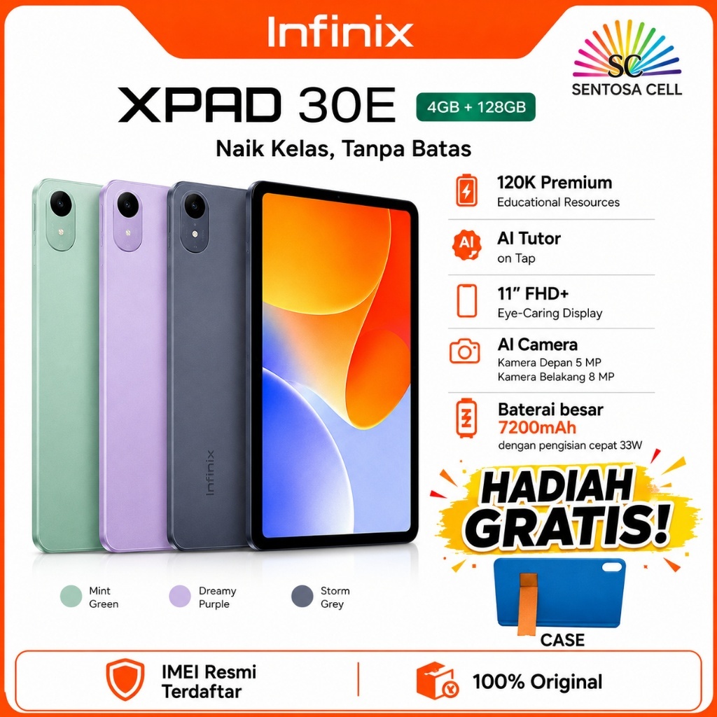 TABLET INFINIX XPAD 30E 4G 4/128 GARANSI RESMI