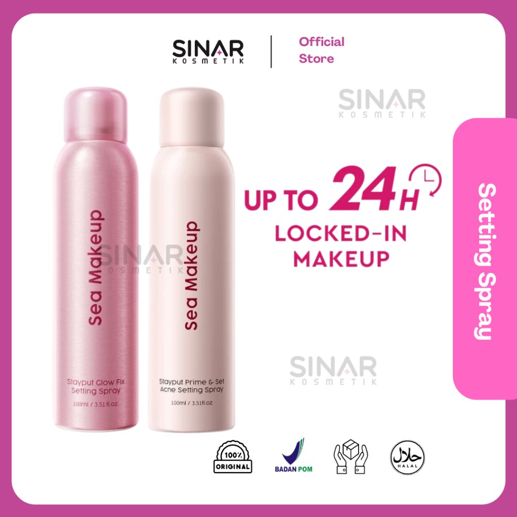 Sea Makeup Stayput Setting Spray 100ml - Glowf Fix Setting Spray | Prime & Set Acne Setting Spray - Longlasting Makeup Flawless Velvet Glow Finish Fine Mist Spray Primer