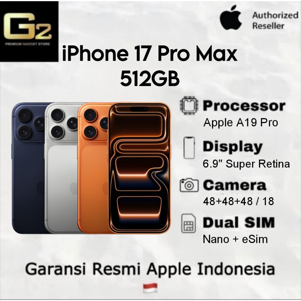 iPhone 17 Pro Max 512GB NEW Garansi Resmi Indonesia