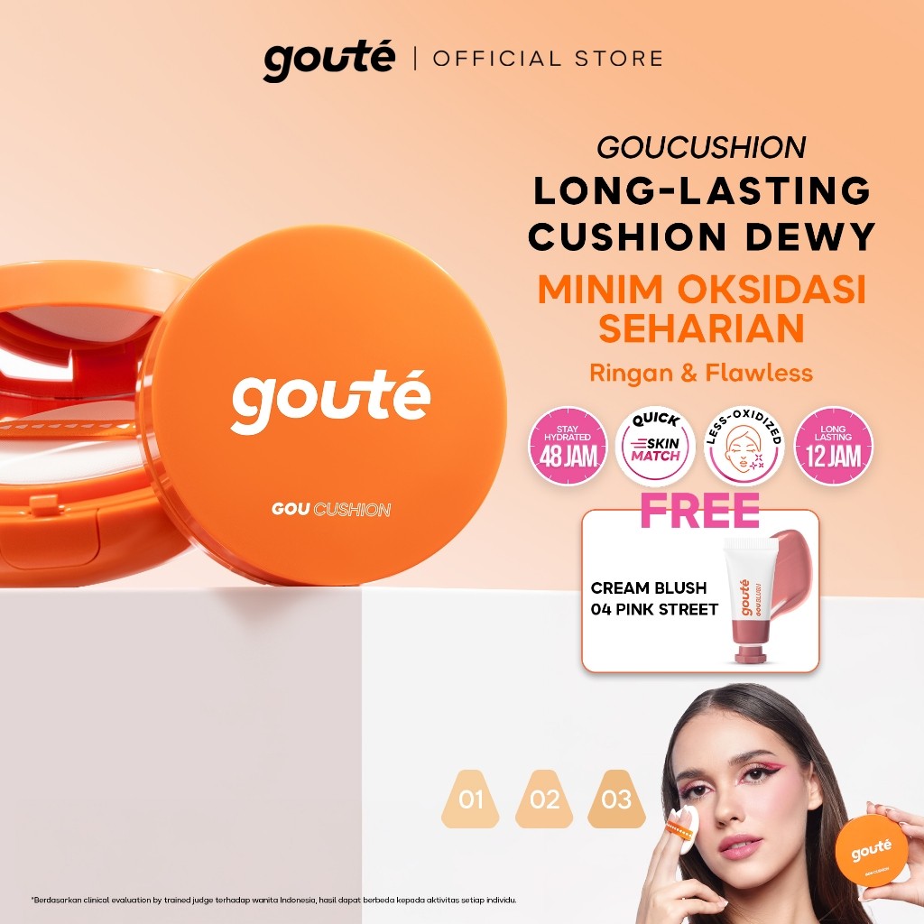 [FREE CREAM BLUSH] Goute Goucushion Dewy Finish Cushion with Glowing Look Long lasting up to 12H Stay Hydrated up to 48H Medium to Full Coverage