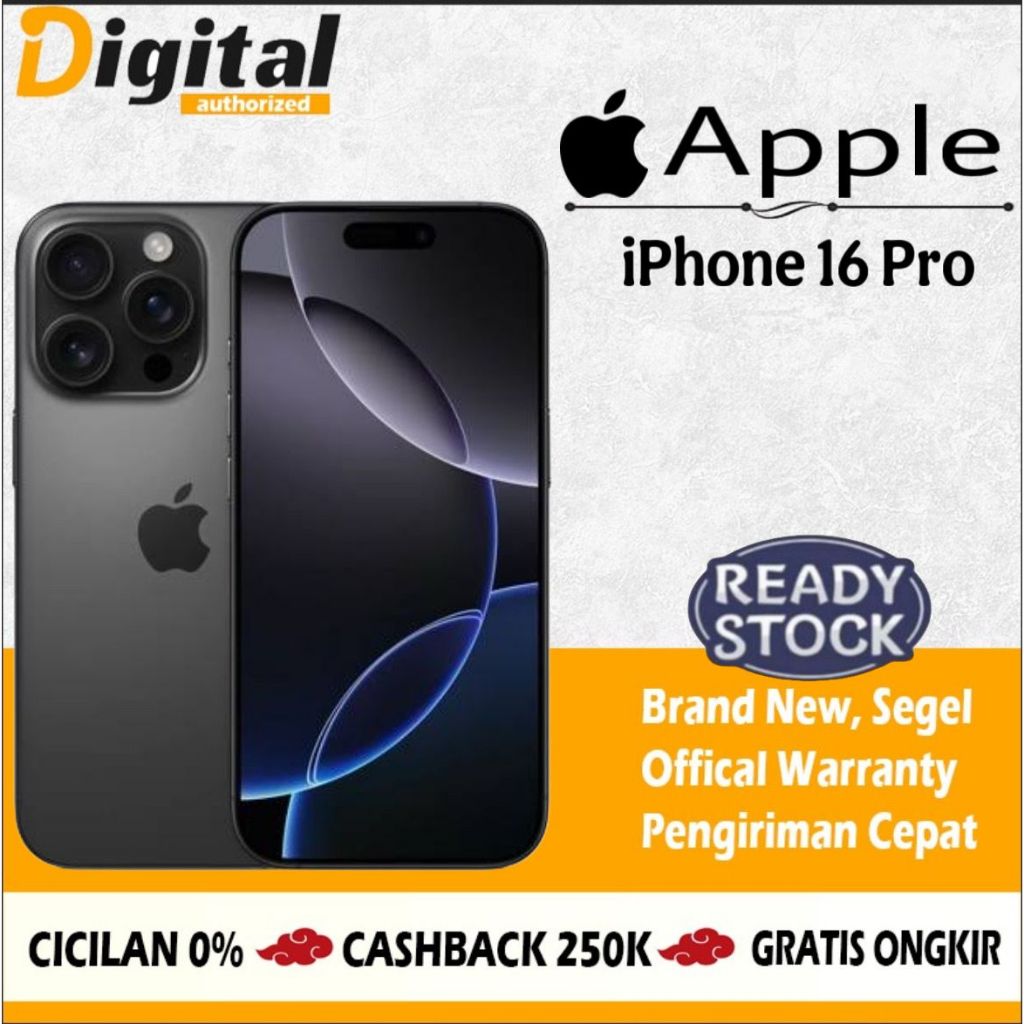 Handphone iPhone 16 Pro 128GB 256GB 512GB 1TB Dessert Natural White Black Garansi Resmi Indonesia