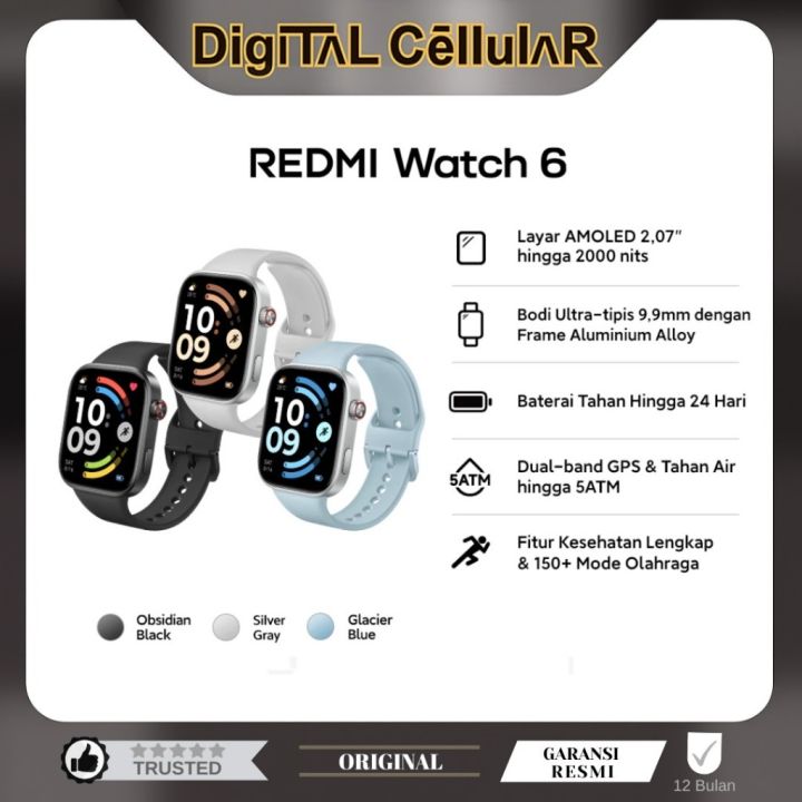 (DCG) XIAOMI REDMI WATCH 6 GARANSI RESMI AMOLED | Lazada Indonesia