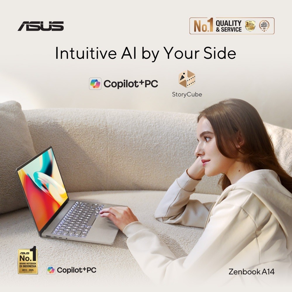 ASUS Zenbook A14 OLED UX3407NA-OLEDG312M -  Snapdragon® X2 Elite - RAM 32GB 1TB W11+OH2024+365 14" WUXGA OLED