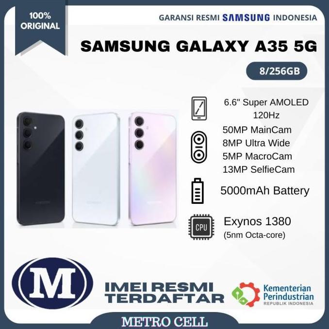Samsung Galaxy A35 5G 8/256 GB - Garansi Resmi Sein 1 Tahun