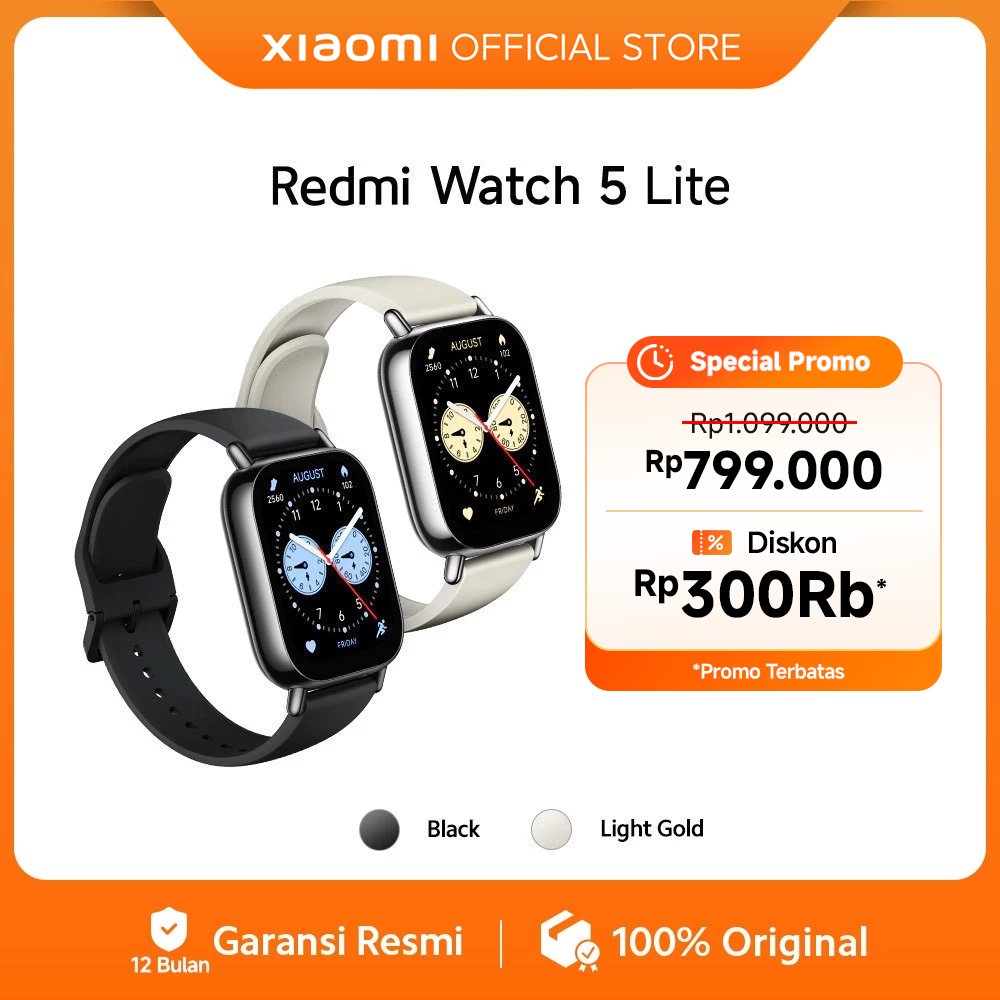 Jual Xiaomi Redmi Watch 5 Lite | 1.96" AMOLED Display | Built-in GNSS | Baterai hingga 18 hari | 150+ mode olahraga [Official Store] | Shopee Indonesia