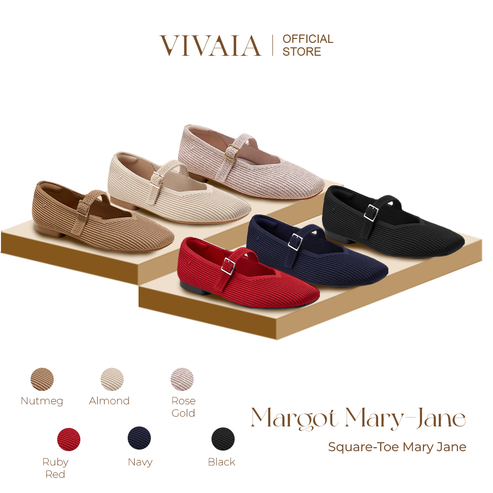 Jual VIVAIA Sepatu Wanita Square-Toe Mary-Jane (Margot Mary-Jane) | Shopee Indonesia