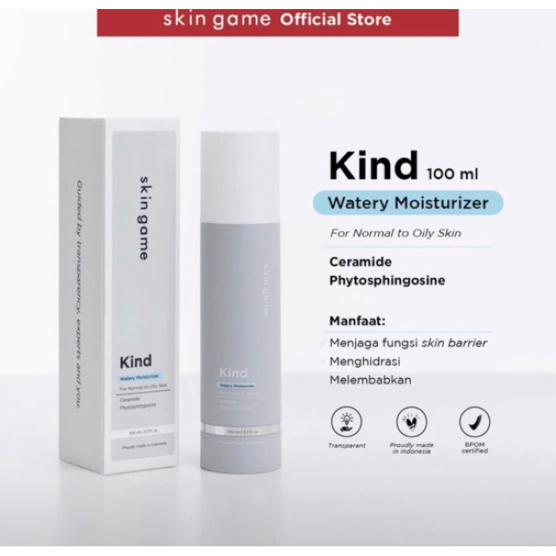 SKIN GAME KIND WATERY MOISTURIZER | PELEMBAB WAJAH 100ml