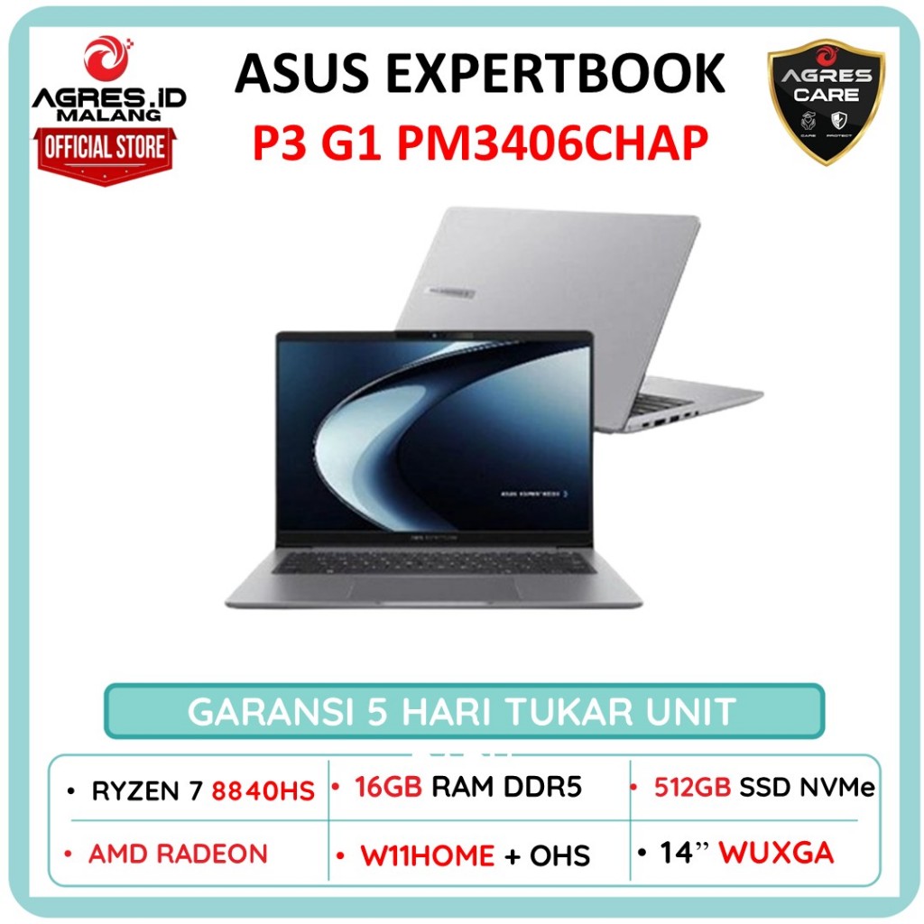 ASUS EXPERTBOOK P3 G1 PM3406CHAP RYZEN 7 8840HS 16GB 512GB W11+OHS+M365B 14.0WUXGA 3Y