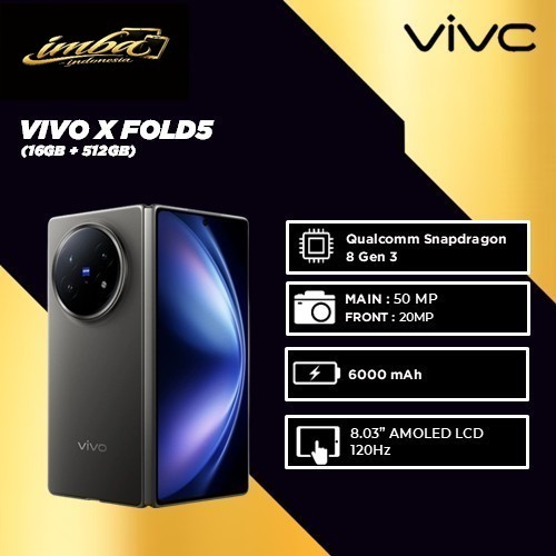 Vivo X Fold 5 RAM 16/512GB - Layar 8.3inch Prosesor Snapdragon 8 Gen 3 6000mAh 80W | Garansi Resmi Vivo Indonesia 1 Tahun