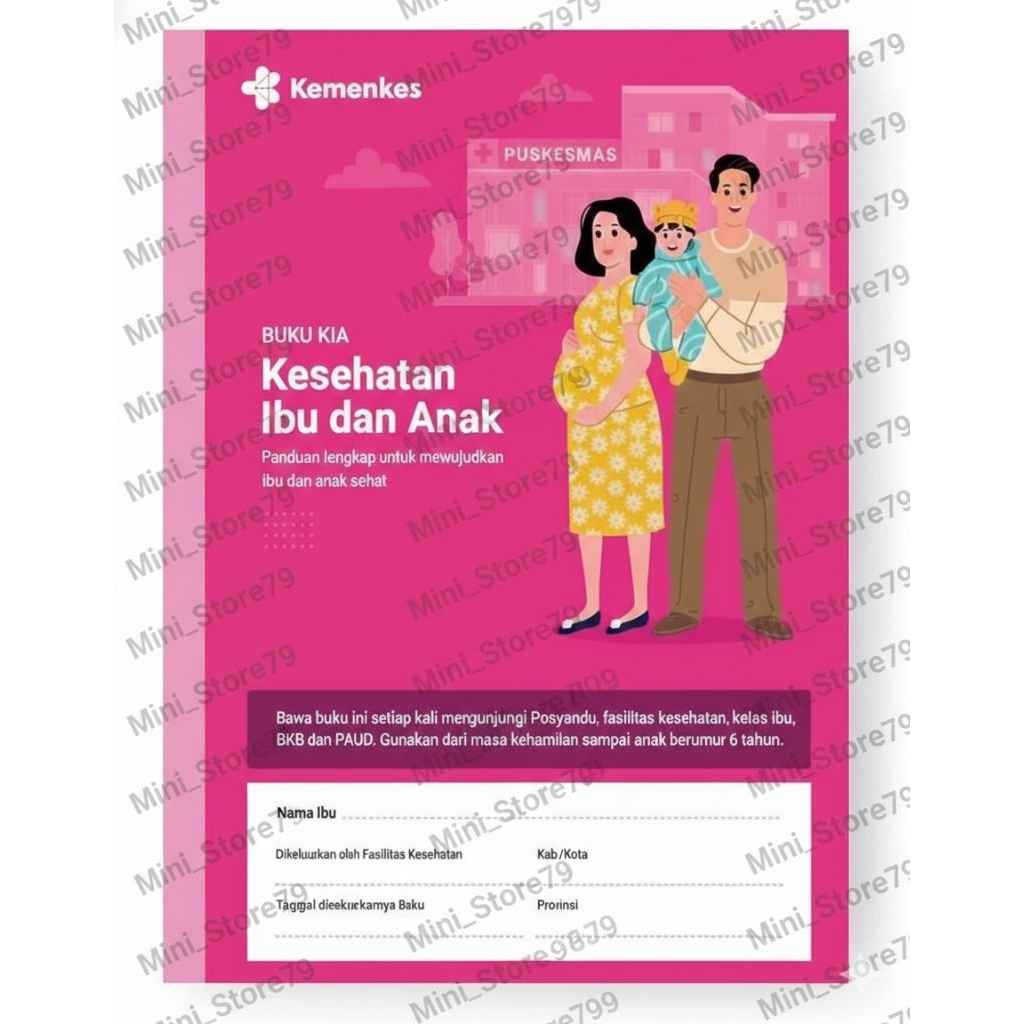 (PAKET 5 BUKU) Resmi Kemenkes Buku KIA 2025/2026 Original Free Stiker P4K & Bubble Wrap