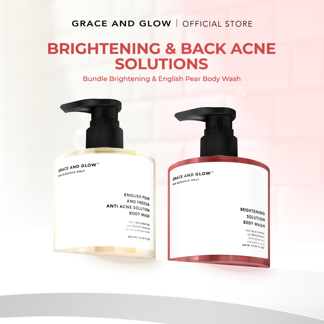 Grace and Glow Brightening Solution Body Wash + English Pear and Freesia Anti Acne Solution Body Wash
