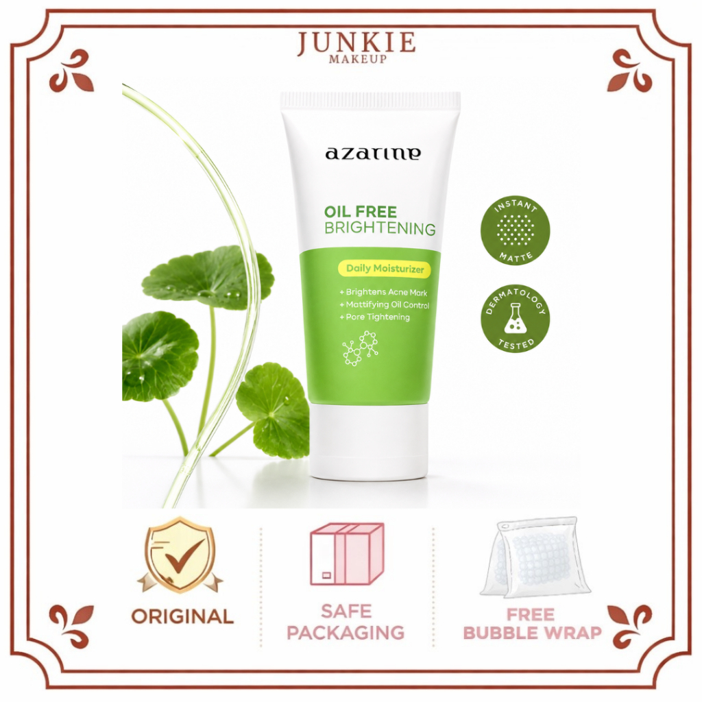 Azarine Oil Free Brightening Daily Moisturizer Pelembap Wajah Oil Control Brightening Acne Mark - JUNKIE MAKEUP
