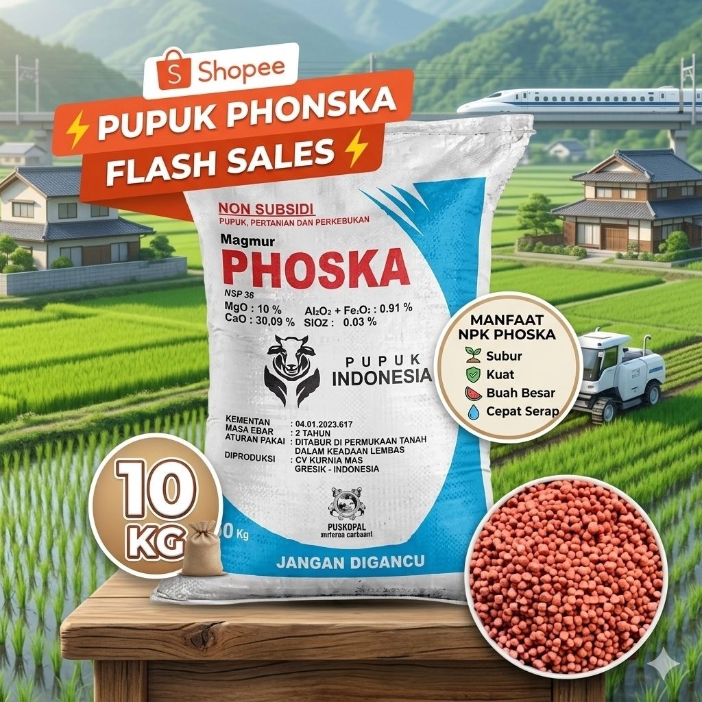 Pupuk NPK PHONSKA Kemasan 10 KG - Pupuk Nonsubsidi Hebat Tanaman Lebat