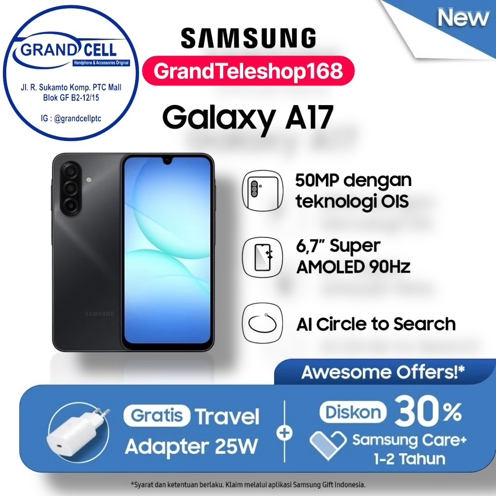 SAMSUNG Galaxy A17 4G LTE [8+8/256GB] Garansi Resmi SAMSUNG Indonesia