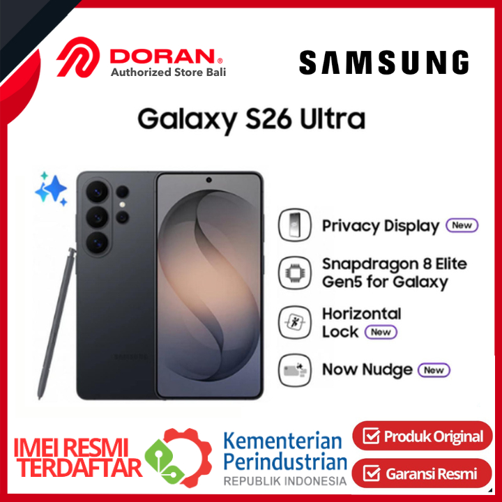 Samsung Galaxy S26 Ultra 12/512GB 200MP Snapdragon 8 Elite Gen 5 Privacy Display Garansi Resmi