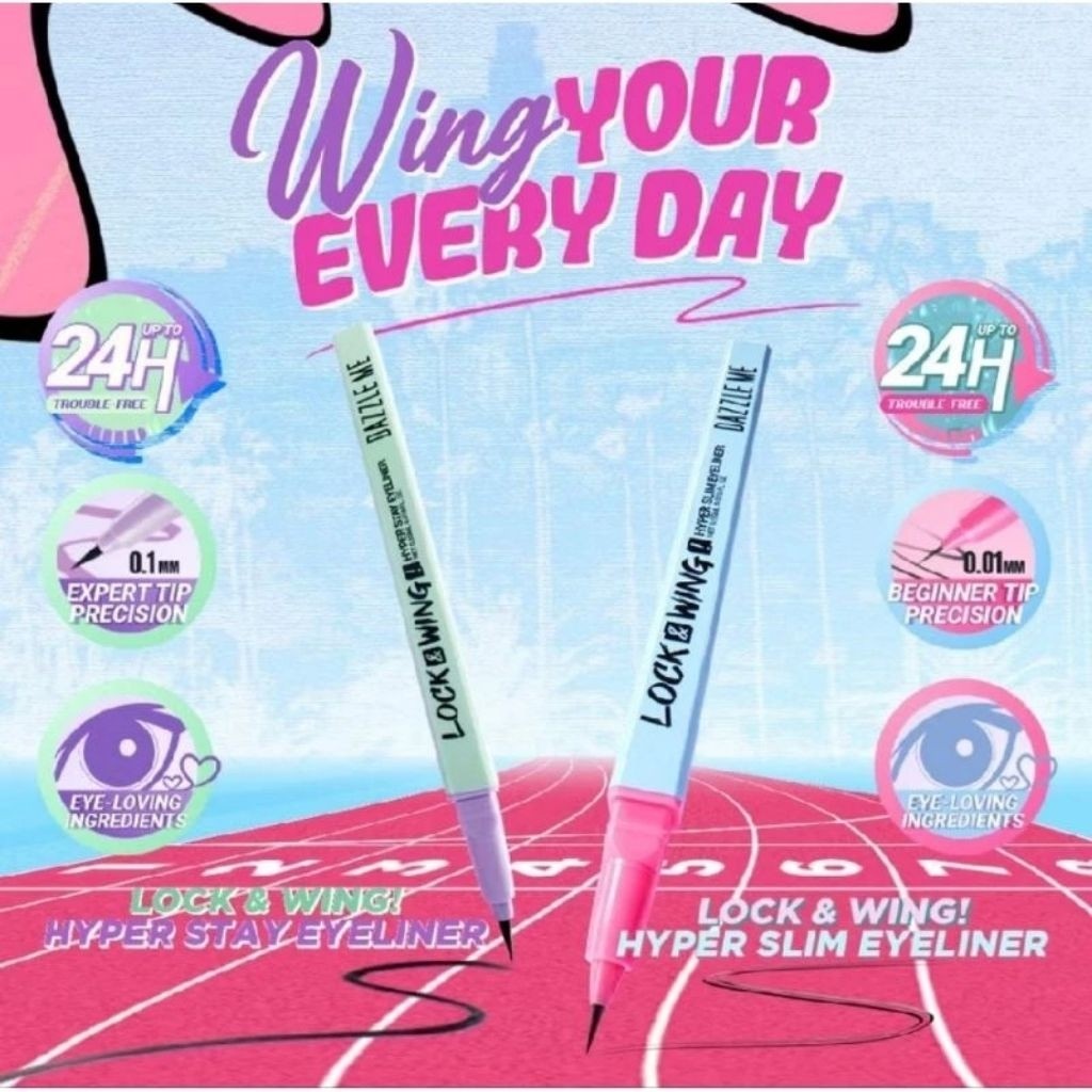 Dazzle Me Lock & Wing Duo Eyeliner 0.55ml | Hyper Stay & Hyper Slim Smudgeproof Transferproof