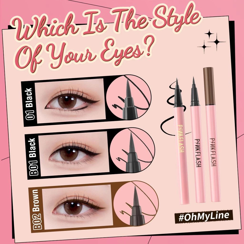 PINKFLASH OHMYLINE LIQUID EYELINER HIGH PiGMENTED LONG LASTING WATERPROOF