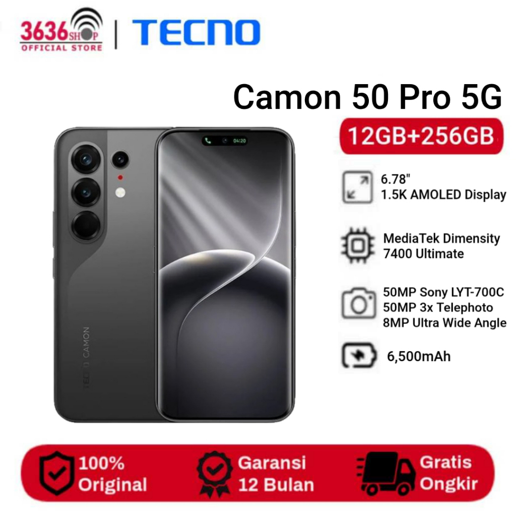 Tecno Camon 50 Pro 5G [8/256] [12/256GB] 6.78" AMOLED 1.5K 144Hz MediaTek Dimensity 7400 Ultimate 6500mAh 45W