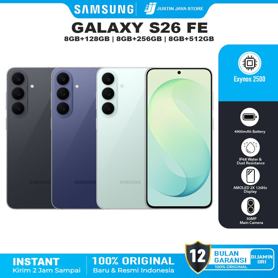 Jual Samsung Galaxy S26 FE & S25 FE [8/512GB] [8/256GB] [8/128GB] Garansi Resmi Samsung Indonesia 1 Tahun | Shopee Indonesia