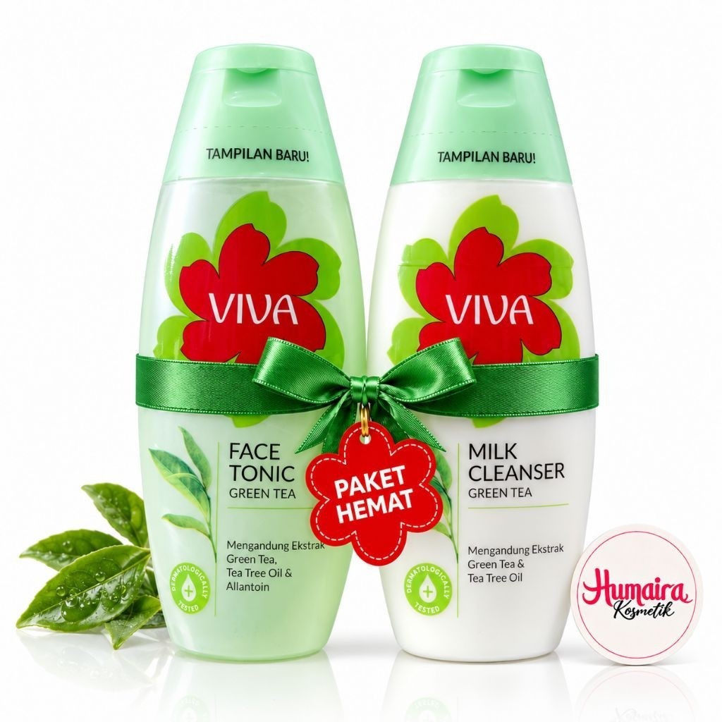 [Paket Hemat] Viva Milk Cleanser Dan Face Tonic Green Tea 100ml