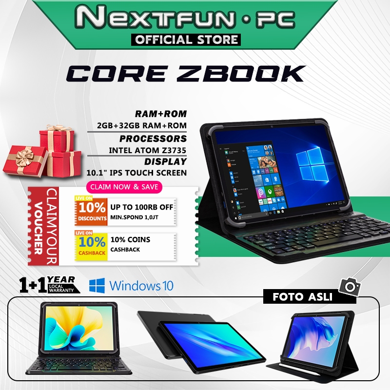 Jual NEXTFUN Laptops 2-in-1 Windows 10 Tablet Pocket Murah Laptop PC Micro HDMI USB3.0 Micro SD 128GB | Shopee Indonesia