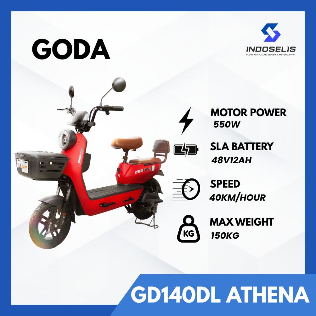 Jual SEPEDA LISTRIK GODA GD140DL GD140 DL GD 140 DL 550WATT |BERGARANSI RESMI I GD 125/D65/T60 | Shopee Indonesia