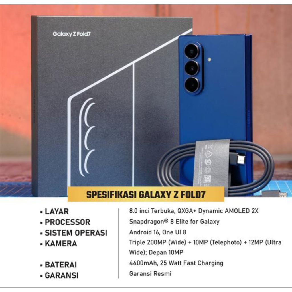 Samsung Galaxy Z Fold 7 12/512 Garansi Resmi SEIN Jet Black