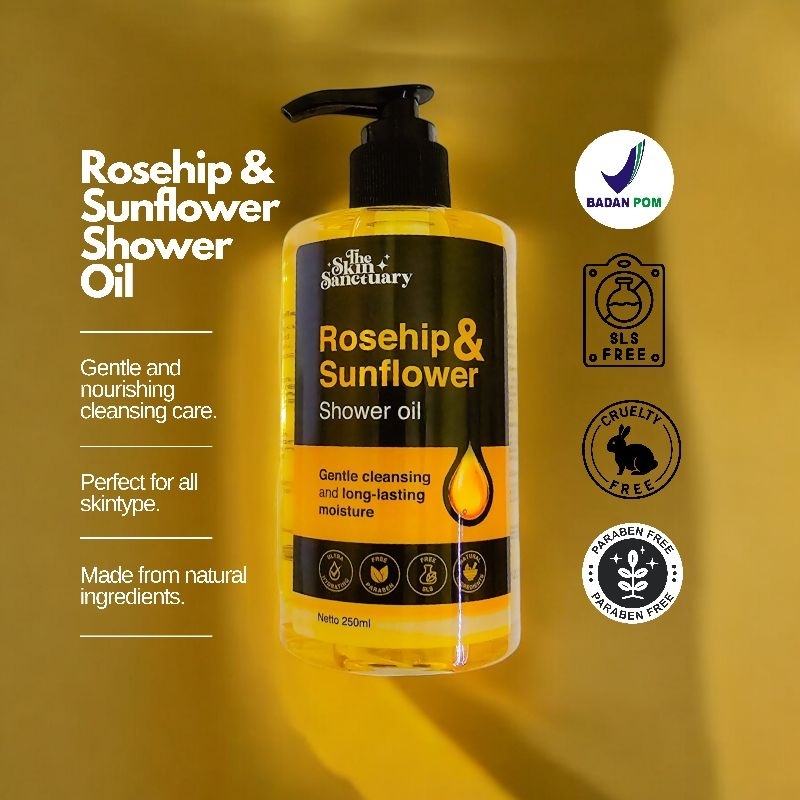 The Skin Sanctuary Rosehip & Sunflower Shower Oil