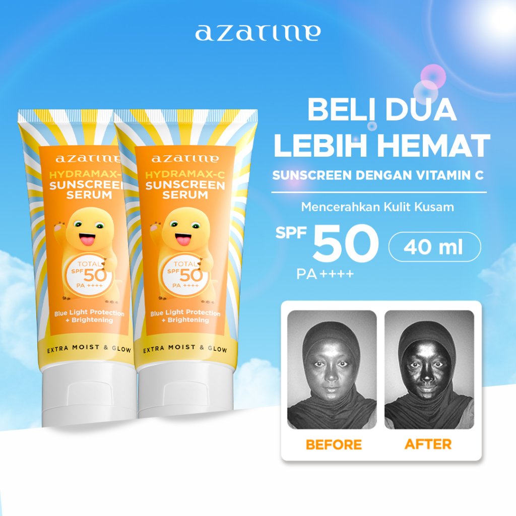[VIP CREATOR] [Twin Pack] Azarine Hydramax-C Sunscreen Serum NAILOONG SERIES SPF50 PA++++ [2x40ml] [LOLOS UJI INVIVO INVITRO] sunscreen kulit kering sensitif