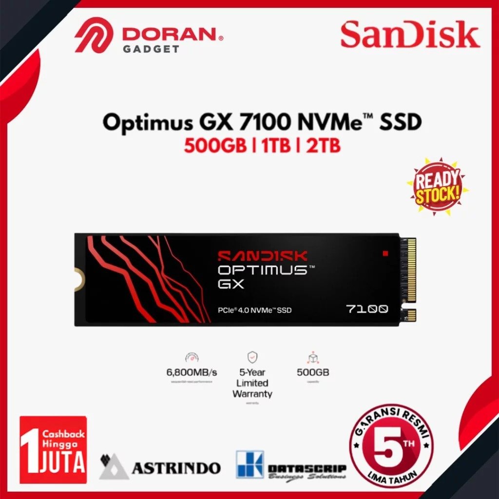 SANDISK Optimus GX 7100 NVMe SSD 500GB / 1TB / 2TB / 4TB Garansi Resmi