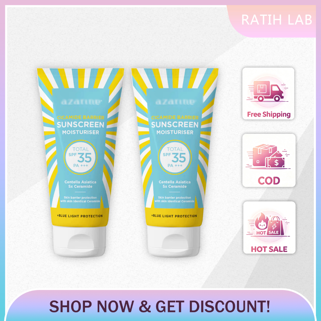 2 pcs Azarine Cicamide Barrier Sunscreen Moisturiser SPF 35 PA+++