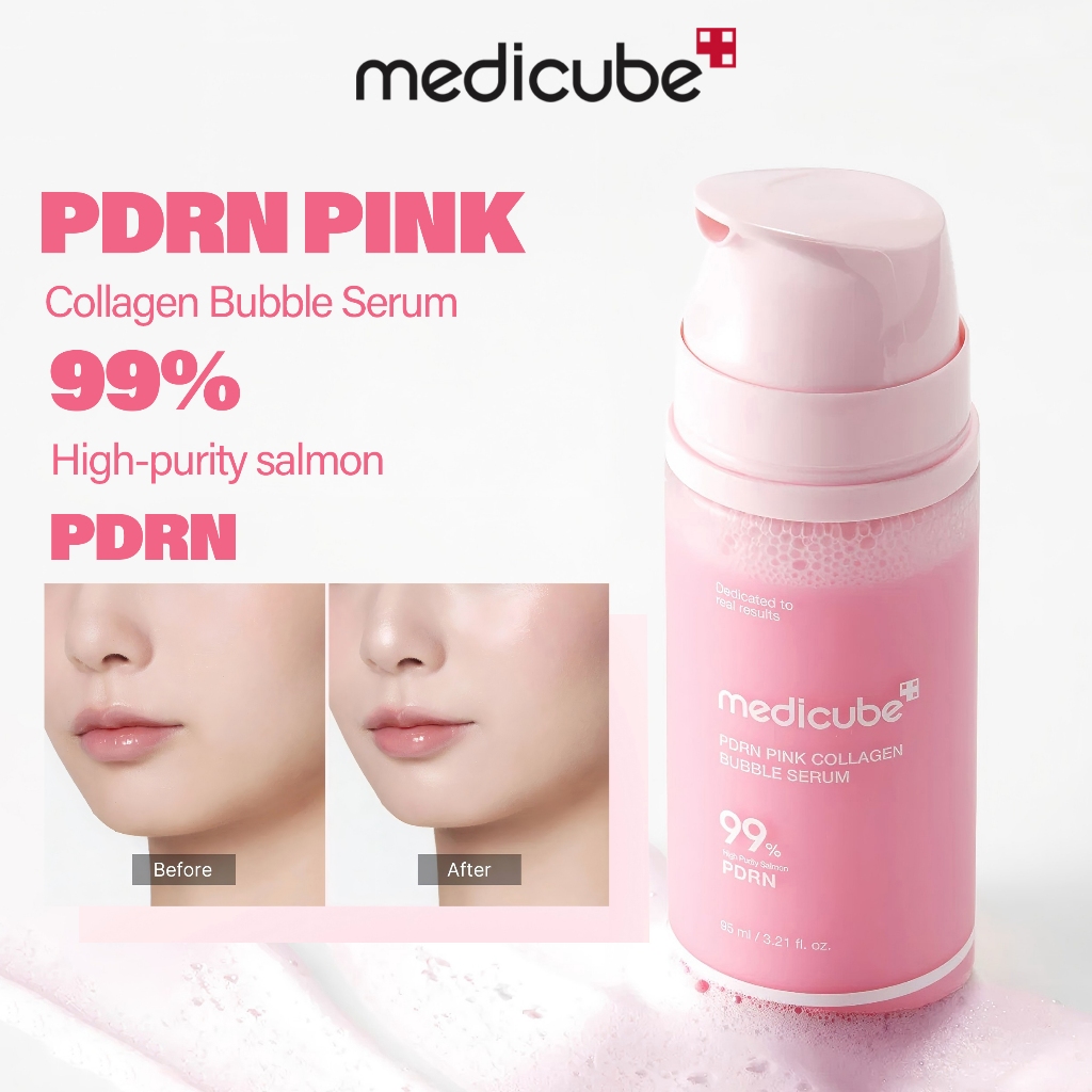 Jual medicube pdrn pink collagen bubble serum 95ml / Bubble-to-Glow Firming Serum | Shopee Indonesia