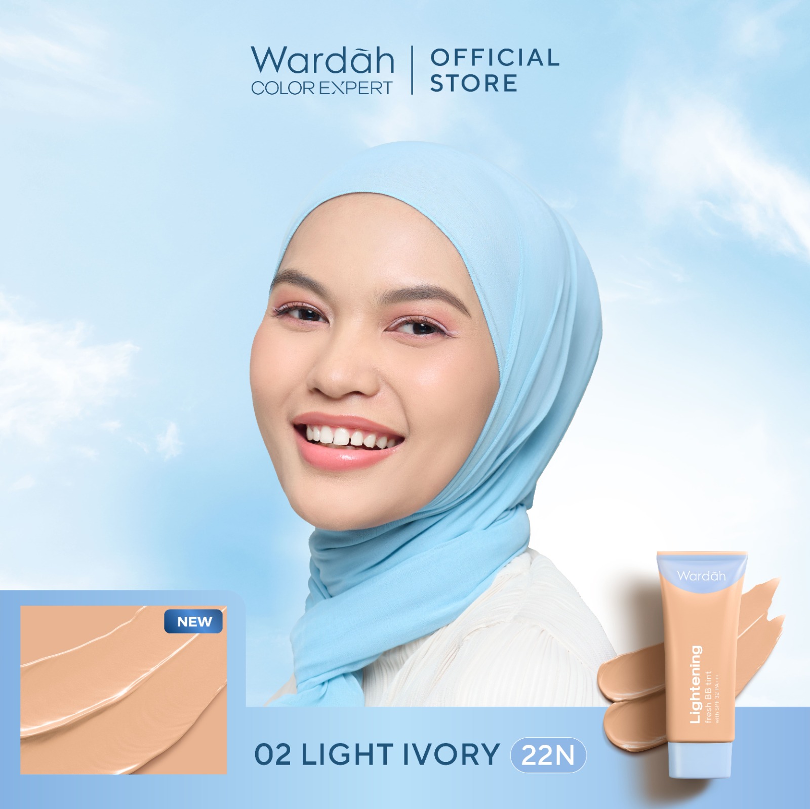 WARDAH BB Tint Lightening Fresh BB Tint 30ml - Base Makeup Super Ringan yang Diformulasikan dengan SPF 32 PA+++ dan Serum Niacinamide Untuk Hasil Makeup Flawless dan Cerah - Foundation - Makeup