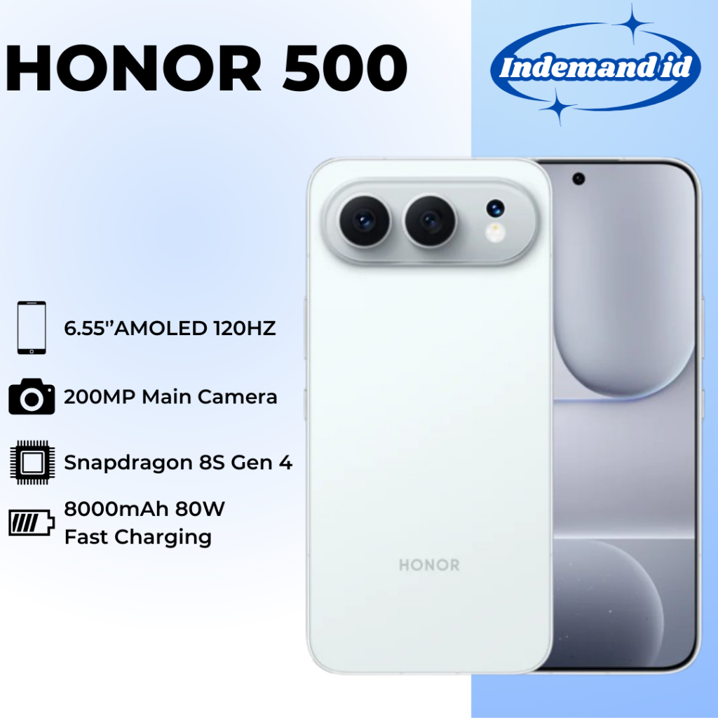 Jual Honor 500 5G 6.55''AMOLED 120HZ Snapdragon 8s Gen 4 8000mAh 80W | Shopee Indonesia