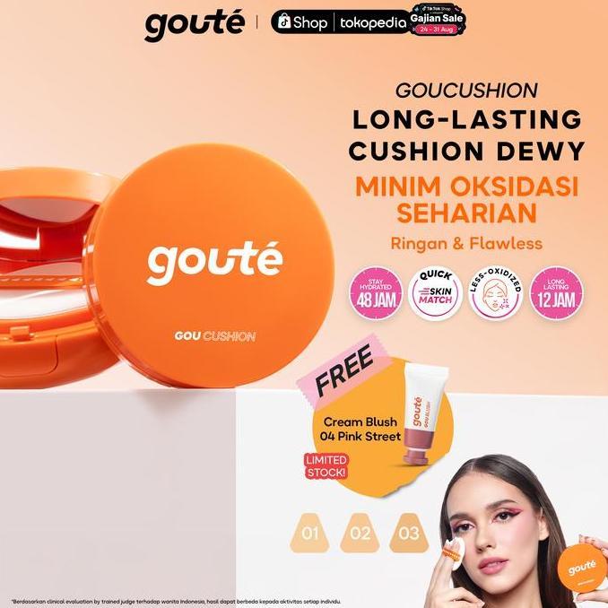 Viso- [Free Cream Blush] Goute Goucushion Dewy Finish Cushion With Glowing Look Long Lasting Up To 12H Stay Hydrated Up To 48H Medium To Full Coverage