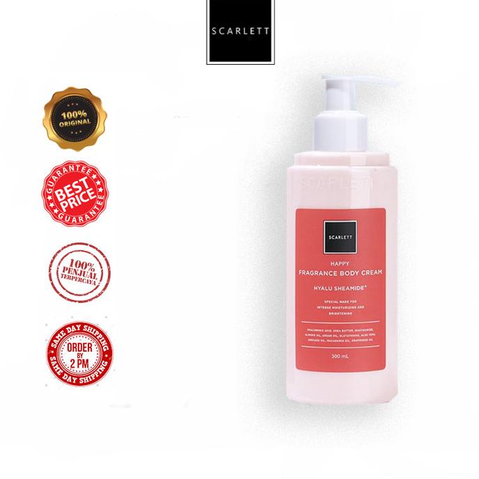(BISA COD) SCARLETT Whitening BODY CREAM Happy Original
