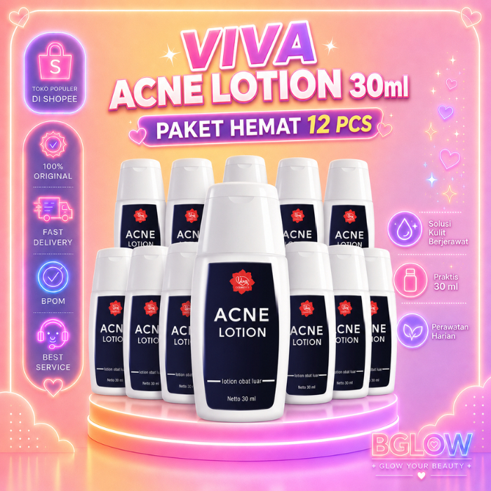[ISI 12]VIVA ACNE LOTION isi 12pc | KRIM JERAWAT