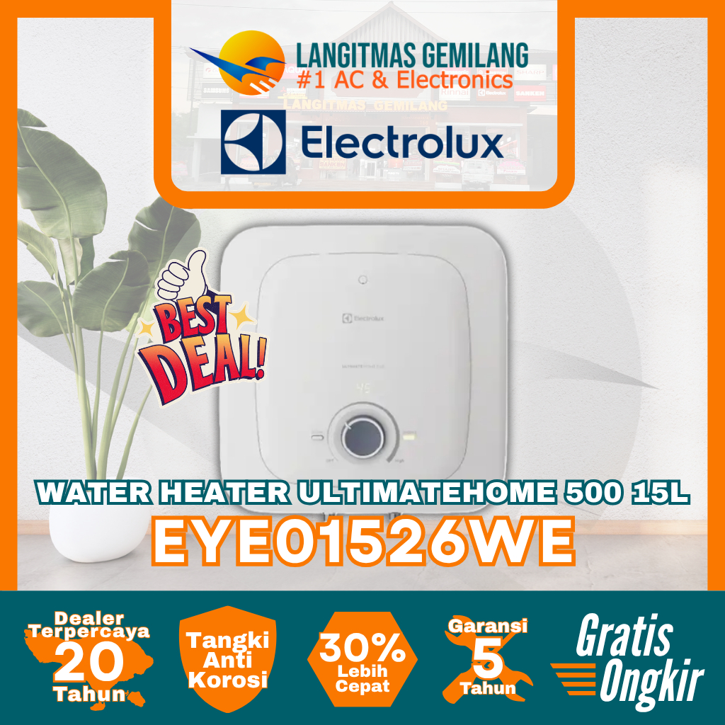 ELECTROLUX Electric Water Heater UltimateHome 500 Series 15 Liter EYE01526WE