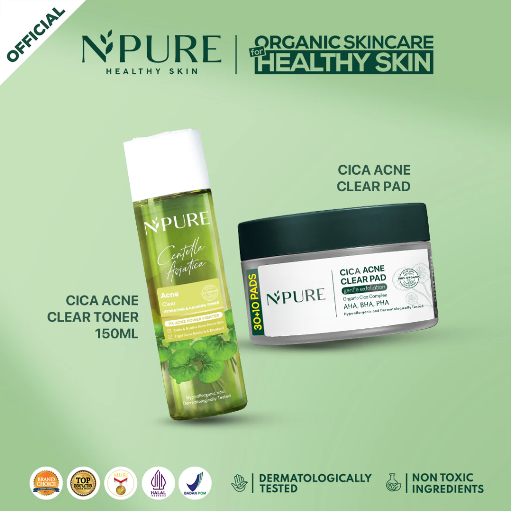 NPURE Toner CICA 150ml + CLear Pad Hydrating Toner Acne Face Toner