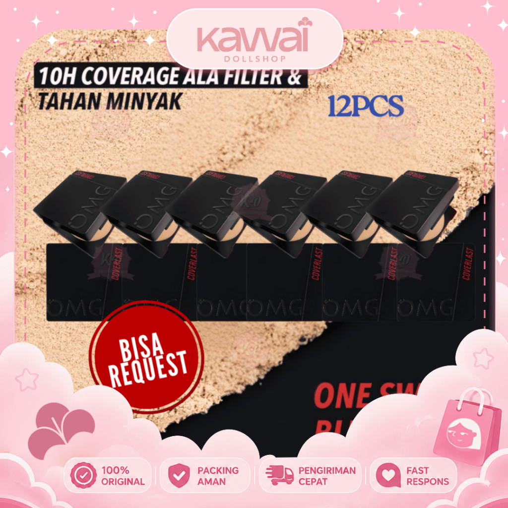 OMG [BOX] Oh My Glam | PAKET ISI 12 Pcs Coverlast Two Way Cake  - Bedak Padat | Lusin