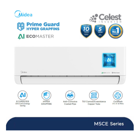 Midea AC Split 1.5 PK Celest Inverter AI Ecomaster - MSCE-13CRFN8