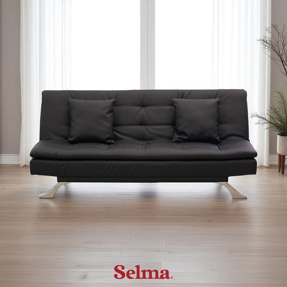 NEW!!! Selma Greesa Sofa Bed Kulit - Hitam Sofa Lipat Tempat Tidur Lipat Sofa Minimalis Sofa Santai