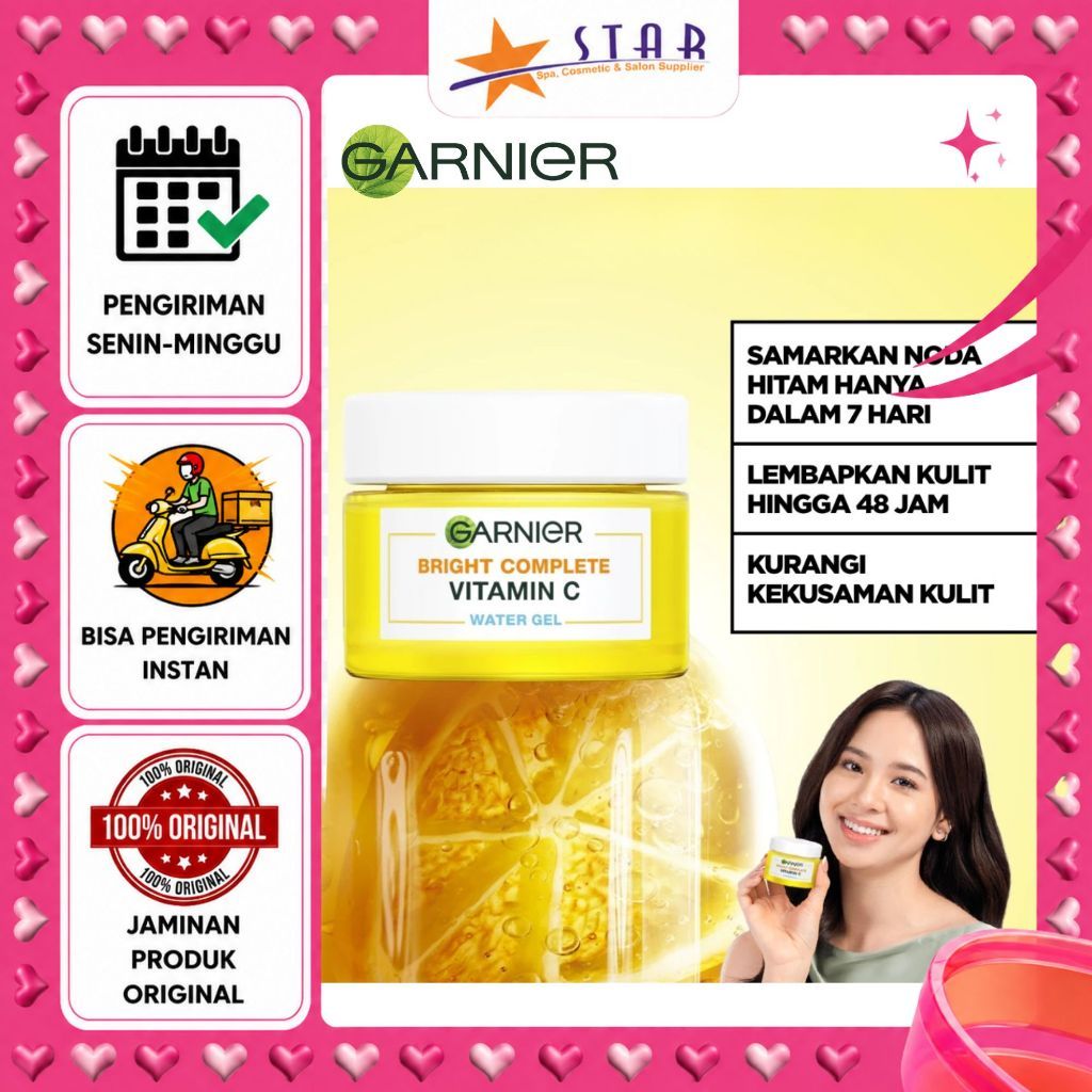 * STAR * Garnier Bright Complete Vitamin C Water Gel Moisturizer 50ml / mencerahkan dan melembapkan